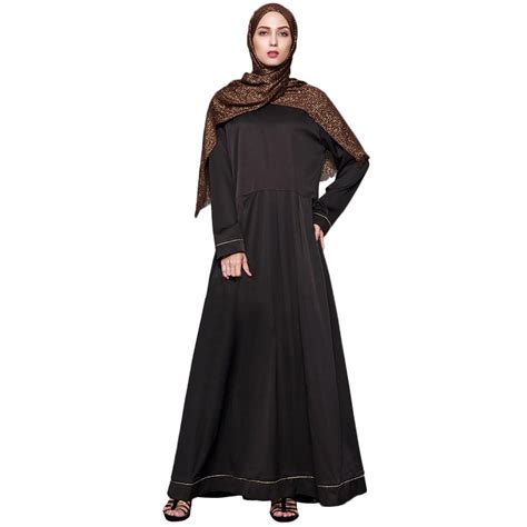 Buy Womens Kaftan Jilbab Islamic Long Sleeve Muslim Abaya Cocktail Party Maxi Dress At