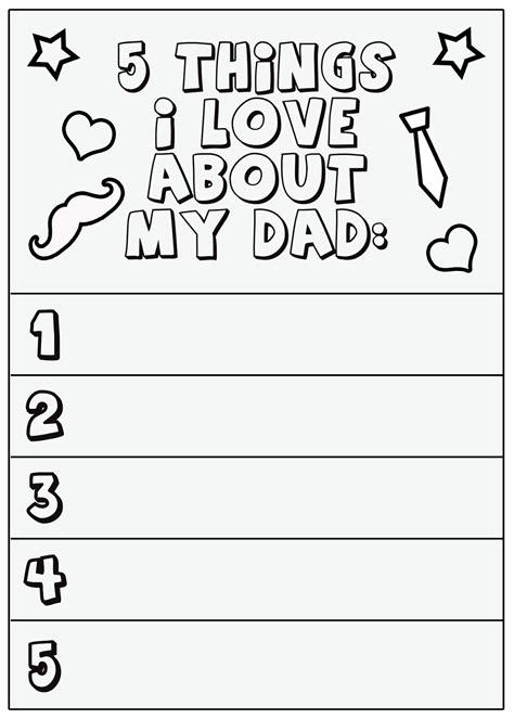 What I Love About My Dad Printable Printable Word Searches