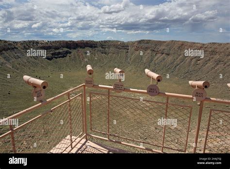 Telescopes On The Viewing Deck At Meteor Crater Near Winslow In