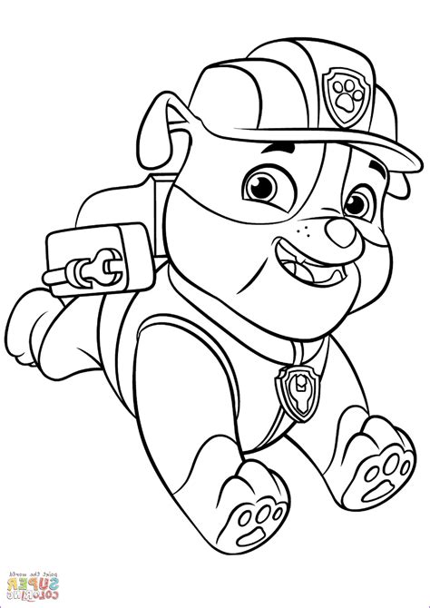 Paw Patrol Rubble Underwater Coloring Page Paw Patrol Coloring Pages