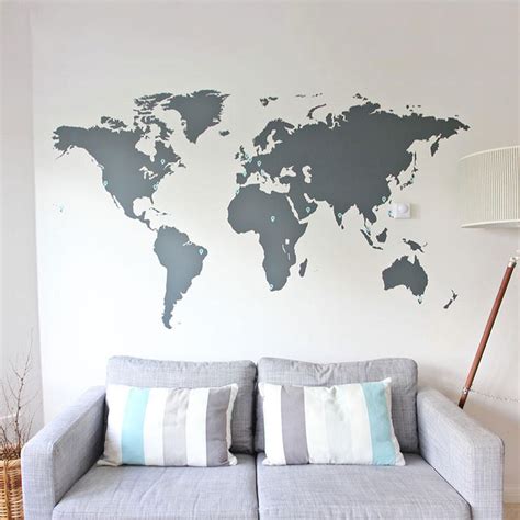 World Map Wall Sticker Vinyl Impression