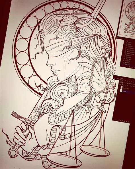 Tattoo drawings body art tattoos cool tattoos tatoos tattoo pics angle tattoo war tattoo epic tattoo awesome tattoos. Laura Marie on Instagram: "Lady justice for Thom ⚔😁 # ...