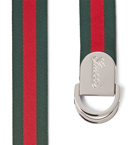 Lyst Gucci 4cm Striped Canvas Belt In Green For Men