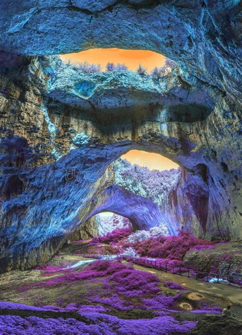 Mystical Cave In Bright Fantastic Colors Stock Image Image Of