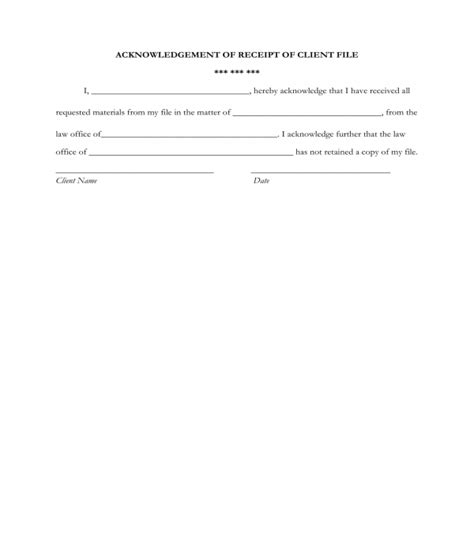 Client Acknowledgement Form Fill Online Printable Fillable Blank My