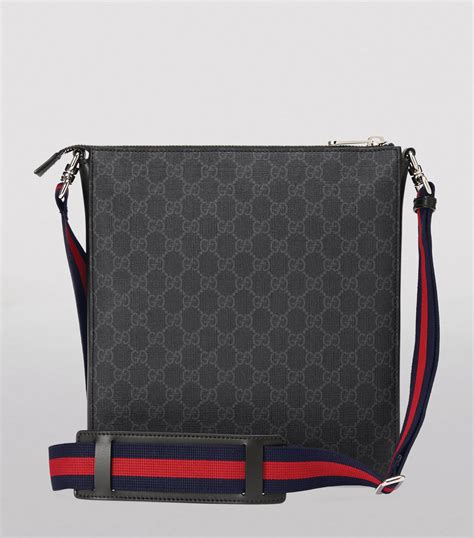 Gucci Black Gg Supreme Canvas Messenger Bag Harrods Uk