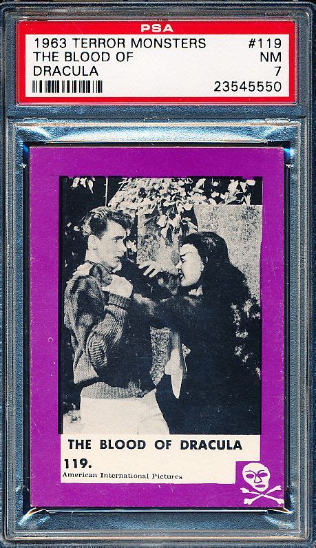 Check spelling or type a new query. Lot Detail - 1963 Rosan "Terror Monsters Series" (W528-1)- #119 The Blood of Dracula- PSA Graded ...