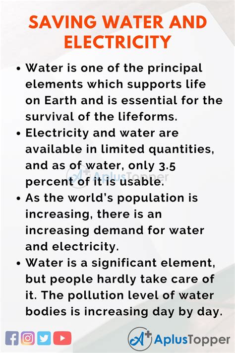 Saving Water And Electricity Essay Essay On Saving Water And