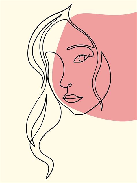 Simple Line Drawing Face Art Minimalist Line Art Design Simple Woman Art Art Print For