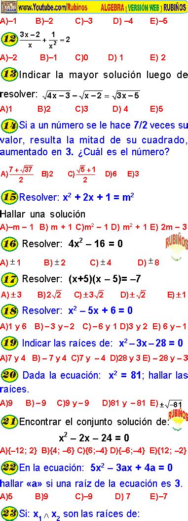 Ecuaciones De Segundo Grado Problemas Resueltos De Álgebra Pdf