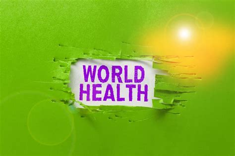 Sign Displaying World Health Word Written On World Day Of Action