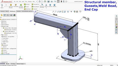 Solidworks Weldments Tutorial Weld Bead And Symbols Youtube