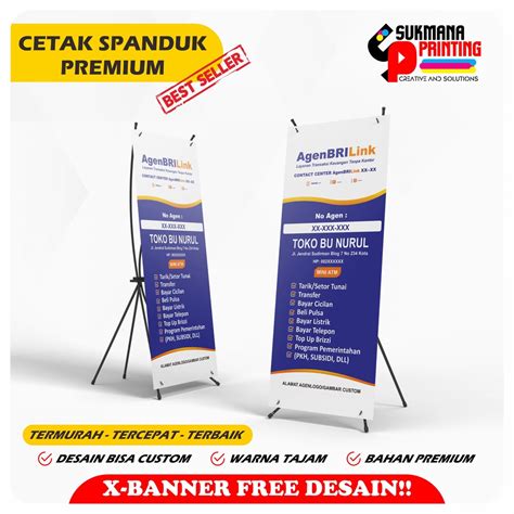 Jual Cetak X Banner Stand Xbanner Custom Desain Brilink Terbaru
