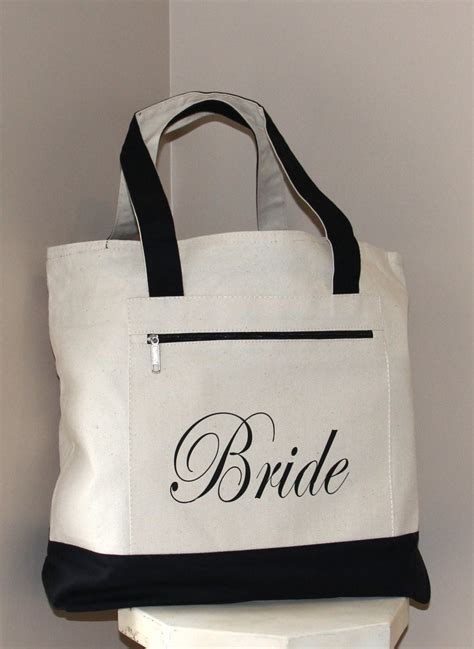 Bride Bag Heavy Canvas Zippered Tote Bag Bridal Shower