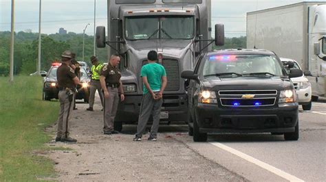 Oklahoma Highway Patrol Troopers Car Hit By Semi Truck While Making