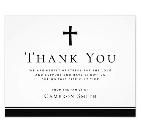 Christian Cross Funeral Sympathy Thank You Card Zazzle Sympathy