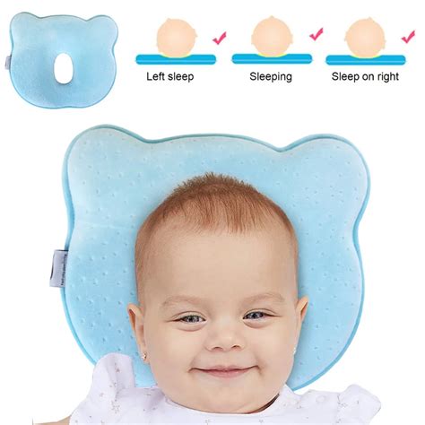 Soft Baby Cot Pillow Prevent Flat Head Memory Foam Cushion Sleeping