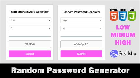 Random Password Generator Using Html Css And Javascript Youtube