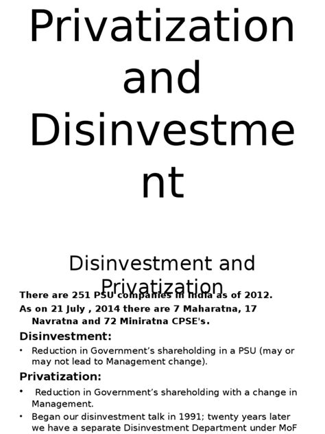 Privatisation And Disinvestment Pdf Stock Market Privatization