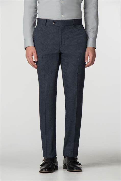 Limehaus Blue Puppytooth Slim Fit Trousers