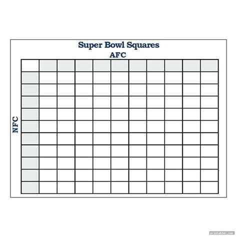 Superbowl Square Template Super Bowl 2016 Square Template Collection