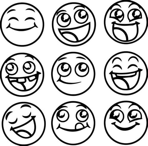 Happy Emoticons All Coloring Page Emoji Coloring Pages Printable