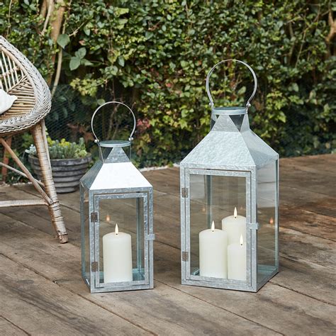 Hayle Large Metal Outdoor Lantern With Truglow Candle Trio