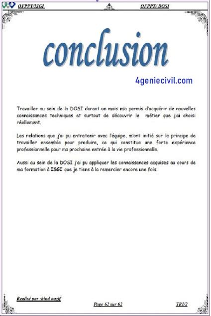 Conclusion Rapport De Stage Informatique Pdf Cours Btp