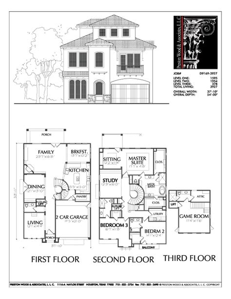 New Floor Plans For 3 Story Homes Residential House Plan Custom Home Preston Wood And Associates