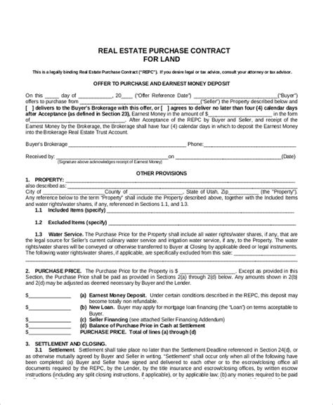 Free 8 Sample Land Contract Forms In Pdf Ms Word