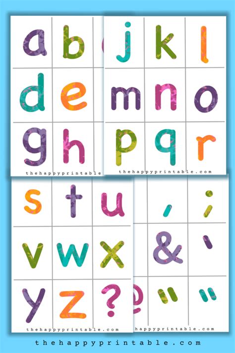 Alphabet Flashcards Uppercase Lowercase And Punctuation The Happy