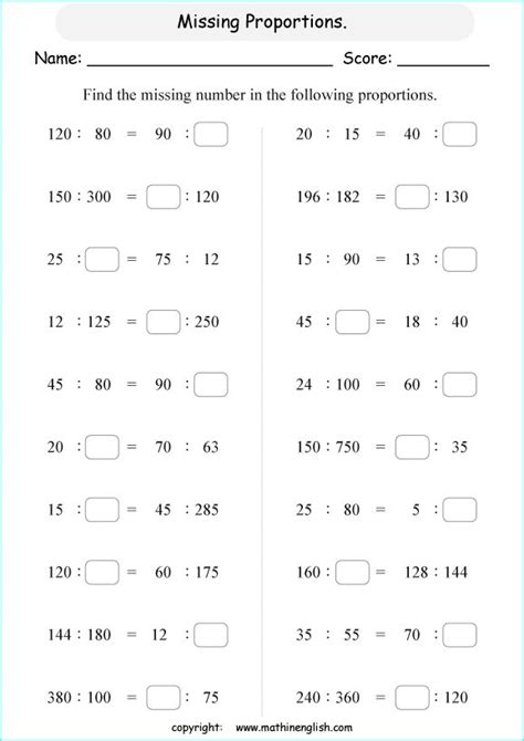 Proportions Worksheets Free Printable