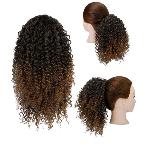 Short Afro Kilelintay Curly Hair Extension Hair Bundle Curly Ponytail