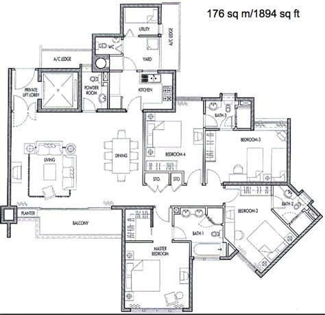 Architectural drawings, floor plans (orthographic projections). Caribbean at Keppel Bay - 4bedroomscaribbean