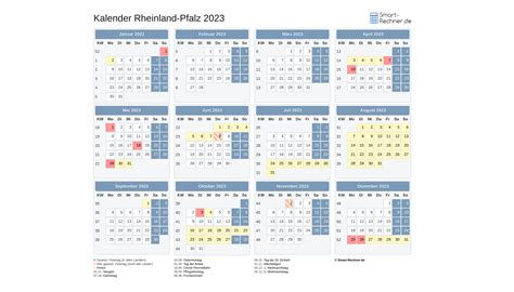 Kalender Rheinland Pfalz 2023 Mit Ferien Und Feiertagen