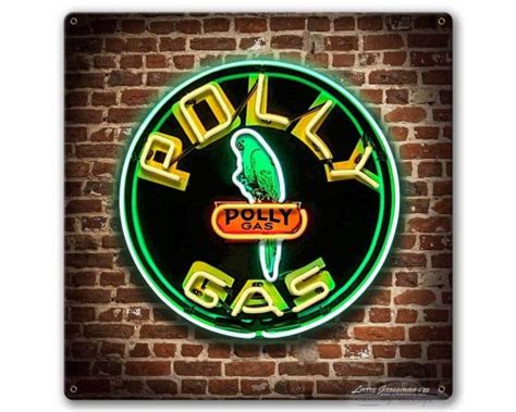 Polly Shaped Polly Gas Neon Sign With Backing