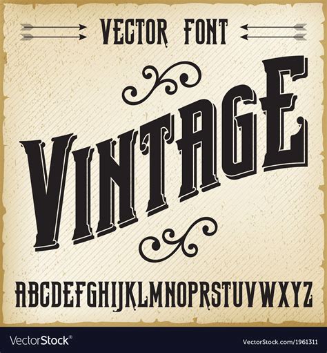 Vintage Alphabet Royalty Free Vector Image Vectorstock
