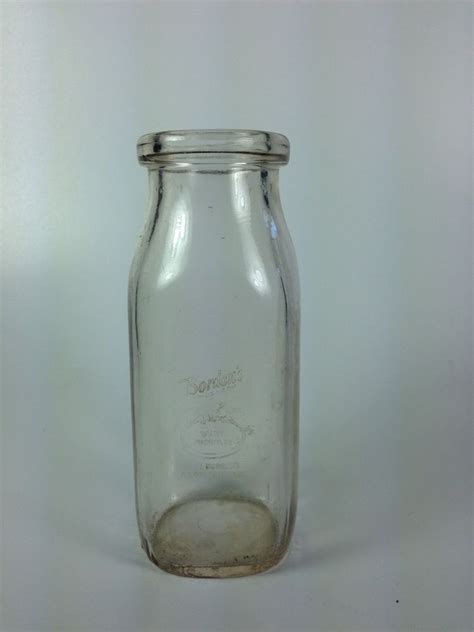 Vintage Bordens 12 Half Pint Glass Milk Bottle Glass Milk Bottles