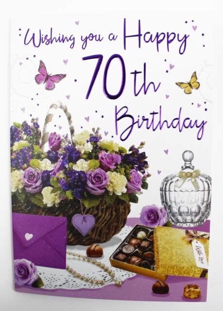 Happy 70th Birthday Greeting Card For Ladies Women Friend
