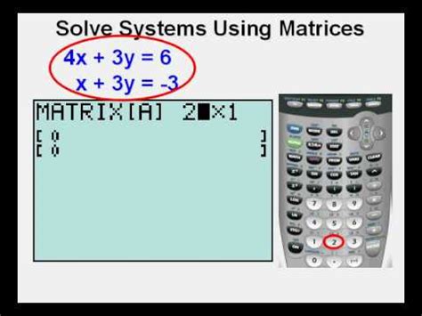 Maybe need isn't the right word; Using Matrices to Solve Systems of Equations on the ...