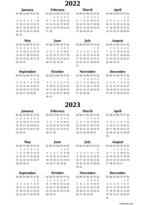 2022 And 2023 Calendar Printable Summafinance Com Imagesee