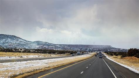 Winter Snow Covers The Desert Of Tucson Arizona Stock Photo Image Of