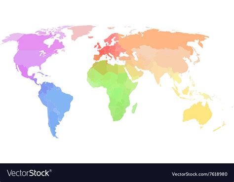 Color World Map Political Map Royalty Free Vector Image Images