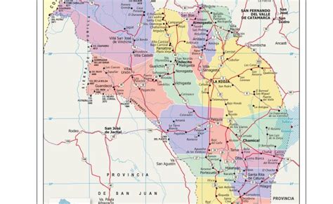 Mapa Politico De La Provincia De La Rioja Argentina Tamano Completo