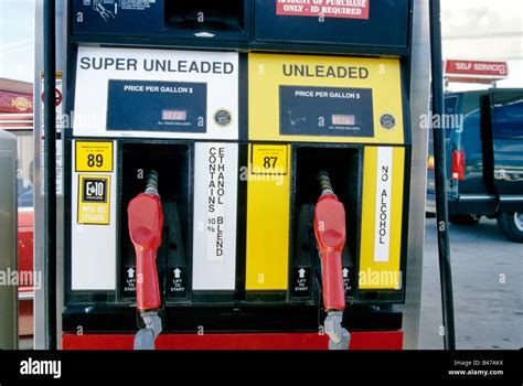 Ethanol Gasoline Pumps At Service Station Stock Photo Alamy