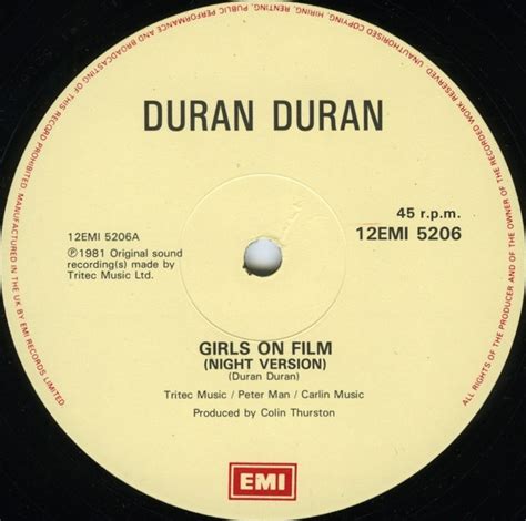 Duran Duran Girls On Film Night Version 1981 Vinyl Discogs