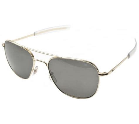 ao original pilot sunglasses with gold bayonet temples and true color gray polarized glass
