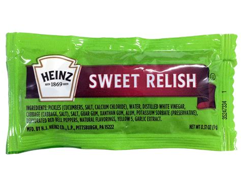 Heinz Relish Packets Case Of 200 Better 4 You Meals