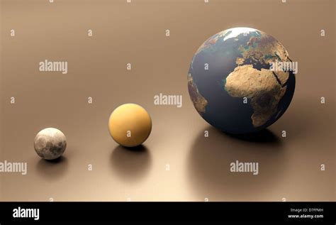 A Rendered Size Comparison Sheet Between The Planet Earth The Moon And