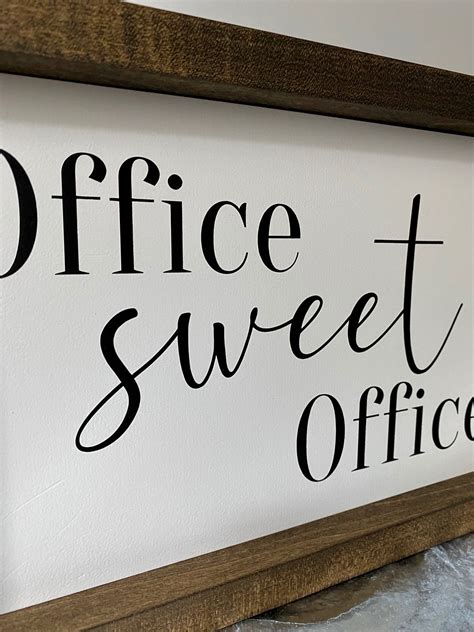 Office Sweet Office Wood Sign Office Sign Work From Home Etsy